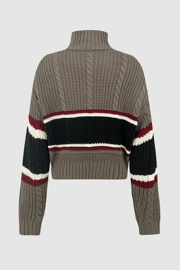 Cozy striped quarter zip sweater 