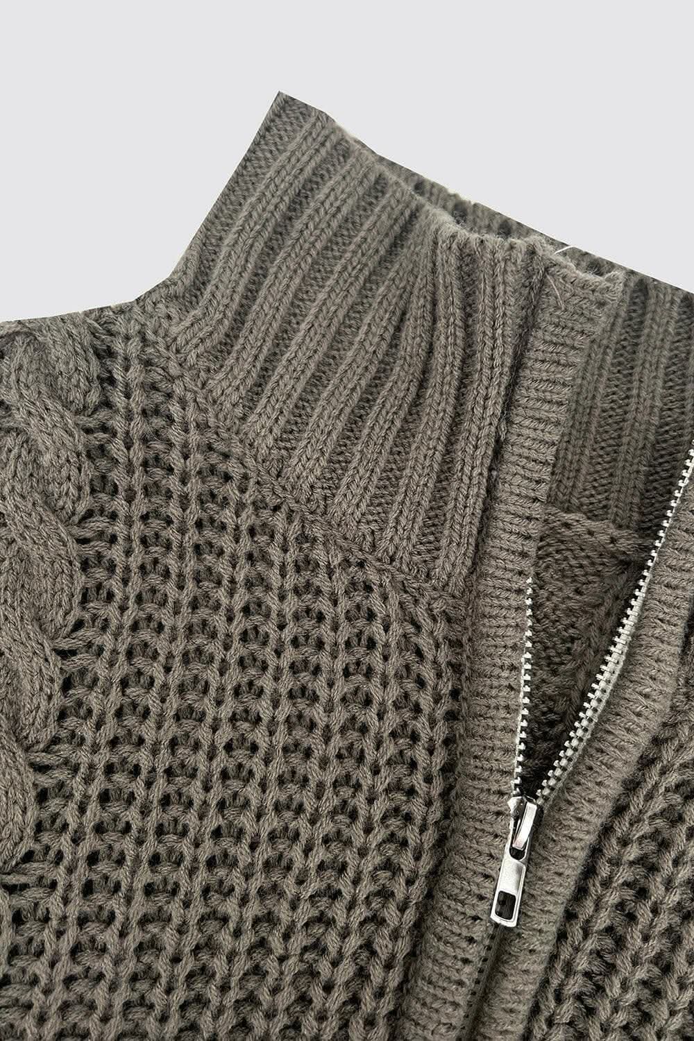 Cozy striped quarter zip sweater - Love Salve 