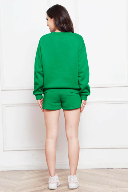 Cozy sweatshirt and shorts set - Love Salve 
