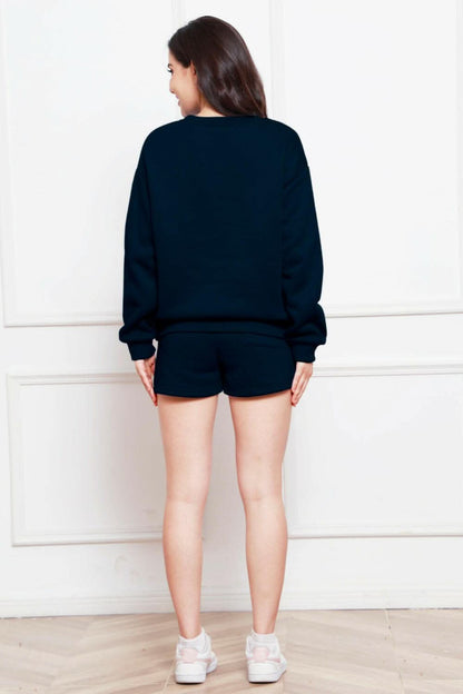 Cozy sweatshirt and shorts set - Love Salve 