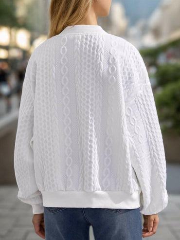 Cozy textured zip-up jacket - Love Salve 