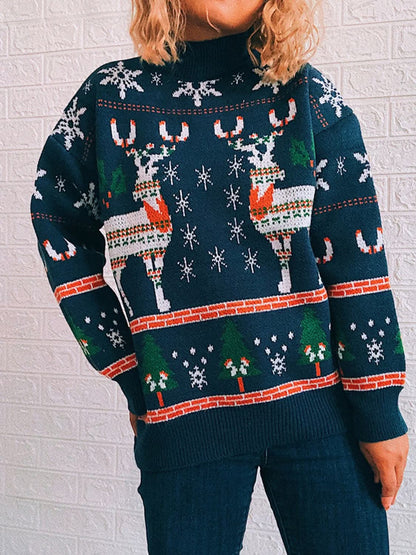 Cozy turtleneck sweater - drop shoulder style 