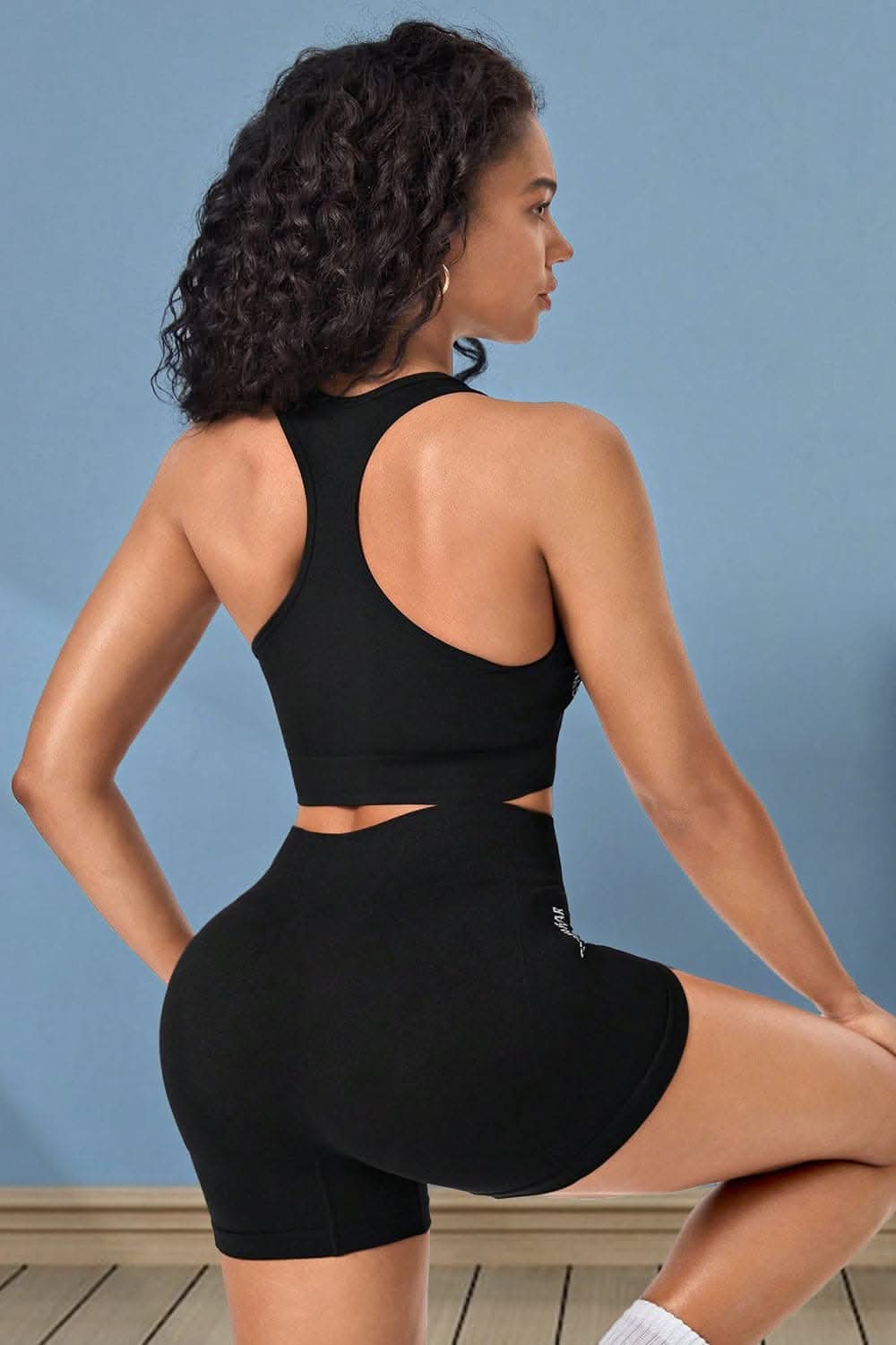 Cropped athletic tank and shorts set 
