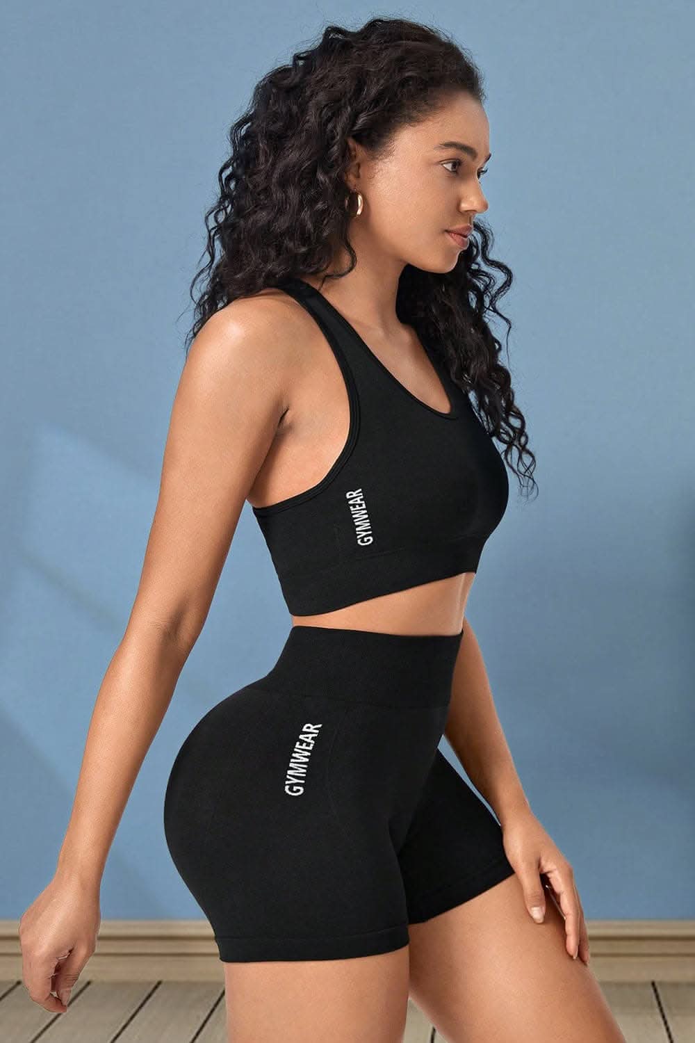 Cropped athletic tank and shorts set 