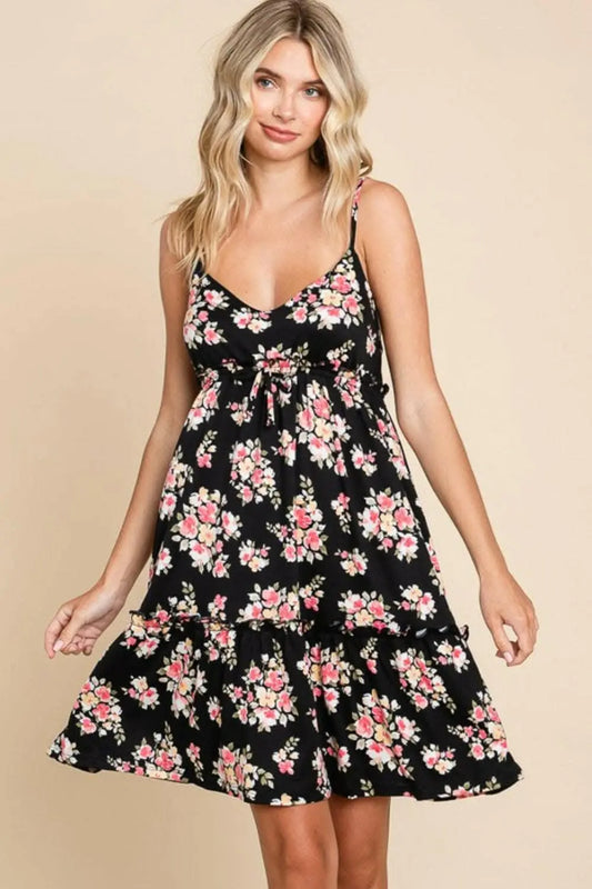 Culture Code Full Size Floral Frill Cami Dress - Love Salve 