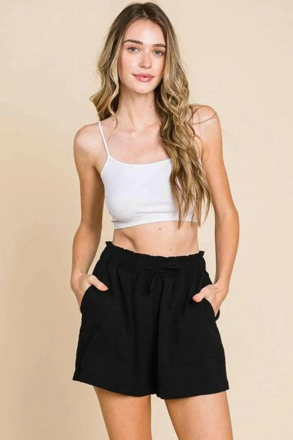 Culture Code High Waist Paper bag Shorts - Love Salve 