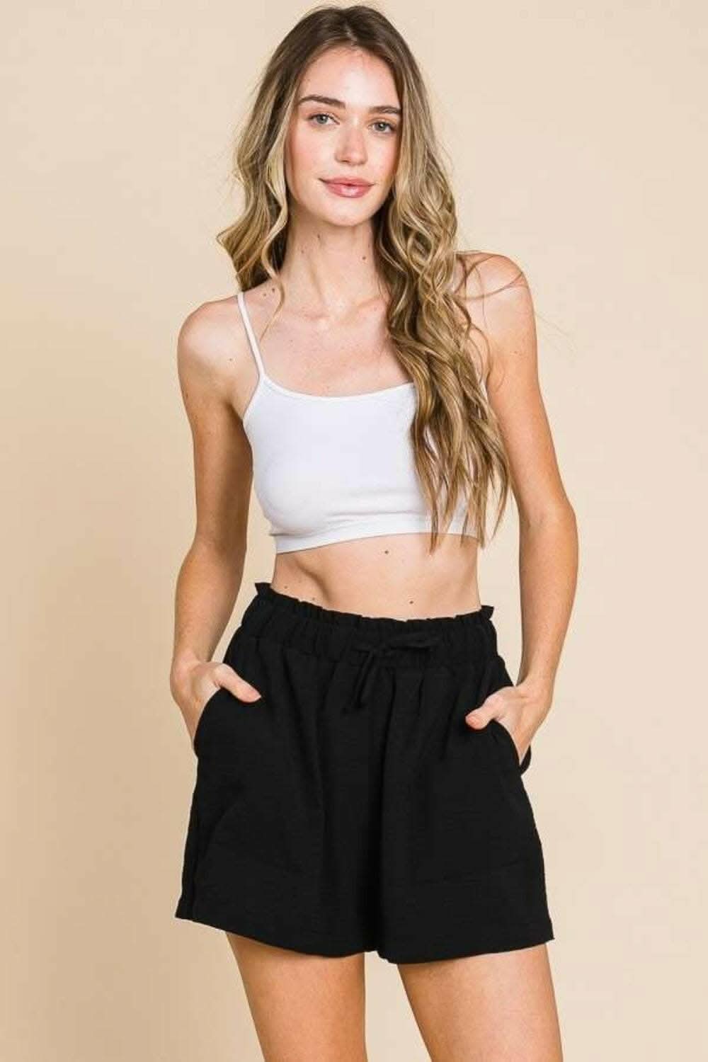 Culture Code High Waist Paper bag Shorts - Love Salve 