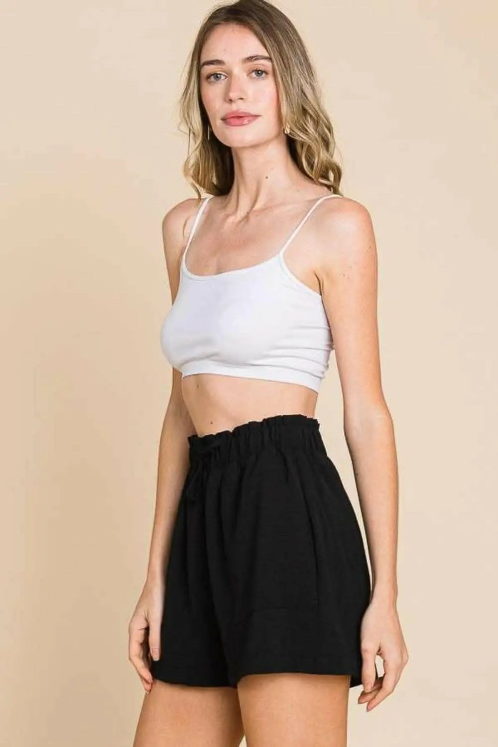 Culture Code High Waist Paper bag Shorts - Love Salve 