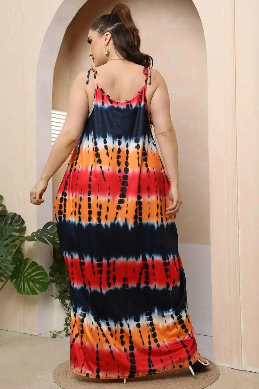 Curvy tie-shoulder maxi dress - Love Salve 