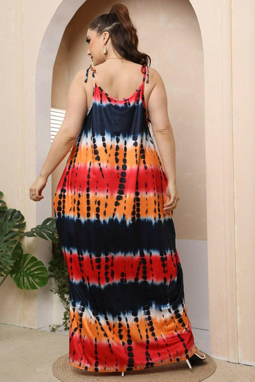 Curvy tie-shoulder maxi dress - Love Salve 