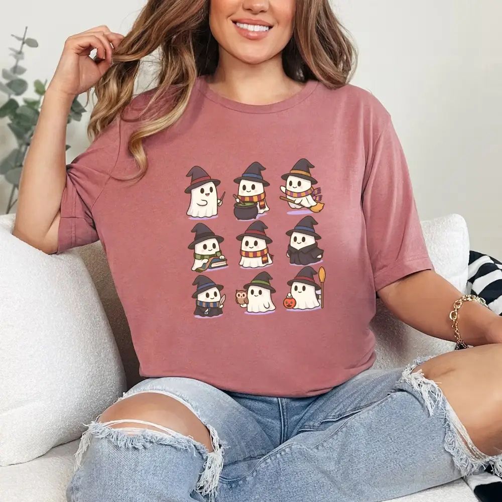 Cute Witch Ghosts Halloween Shirt – Kawaii Spooky Tee Adorb.co
