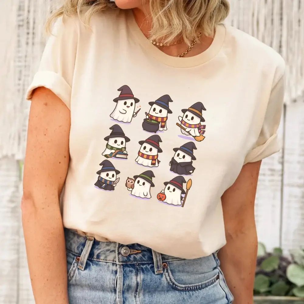 Cute Witch Ghosts Halloween Shirt – Kawaii Spooky Tee Adorb.co