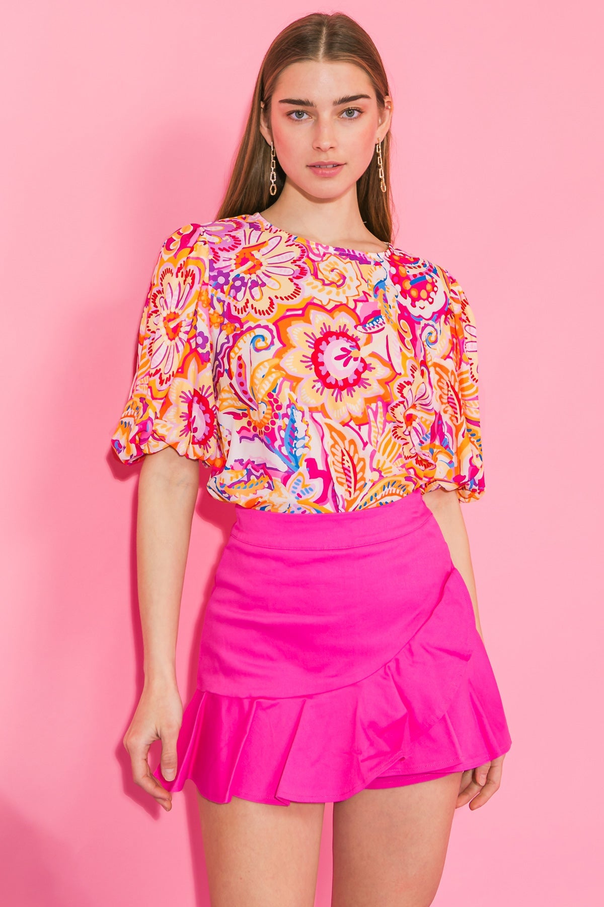 DAYTIME PRIMROSE WOVEN TOP 