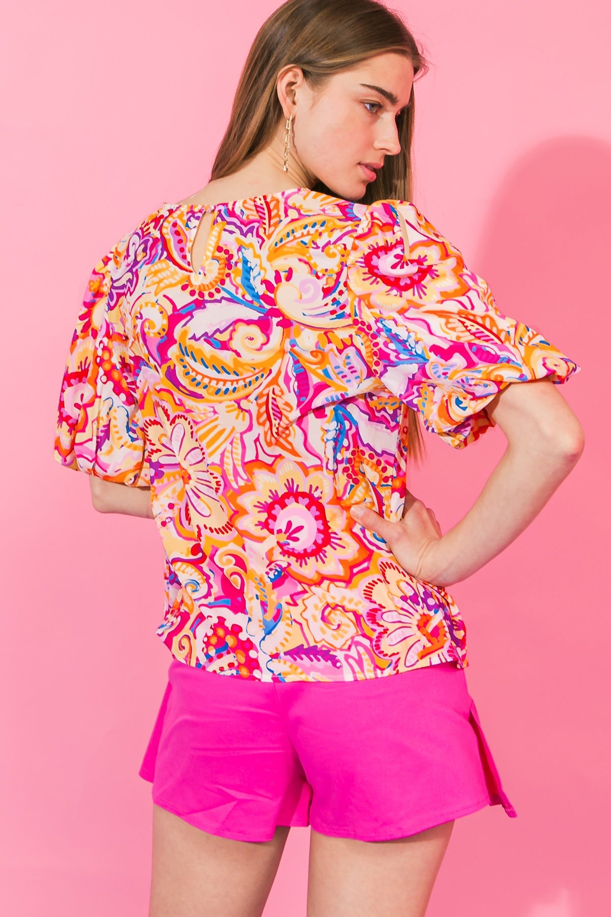 DAYTIME PRIMROSE WOVEN TOP 