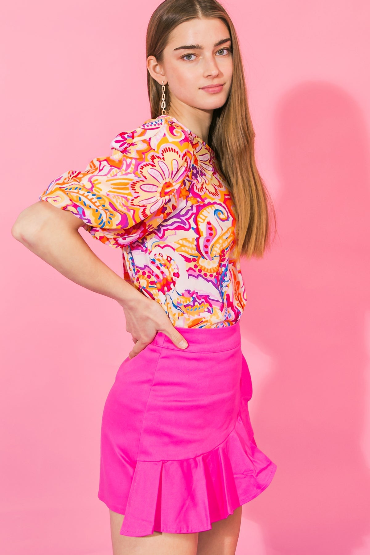 DAYTIME PRIMROSE WOVEN TOP 
