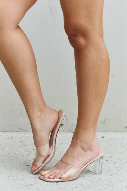 DDK Make Myself Clear Mule Block Heels - Love Salve 