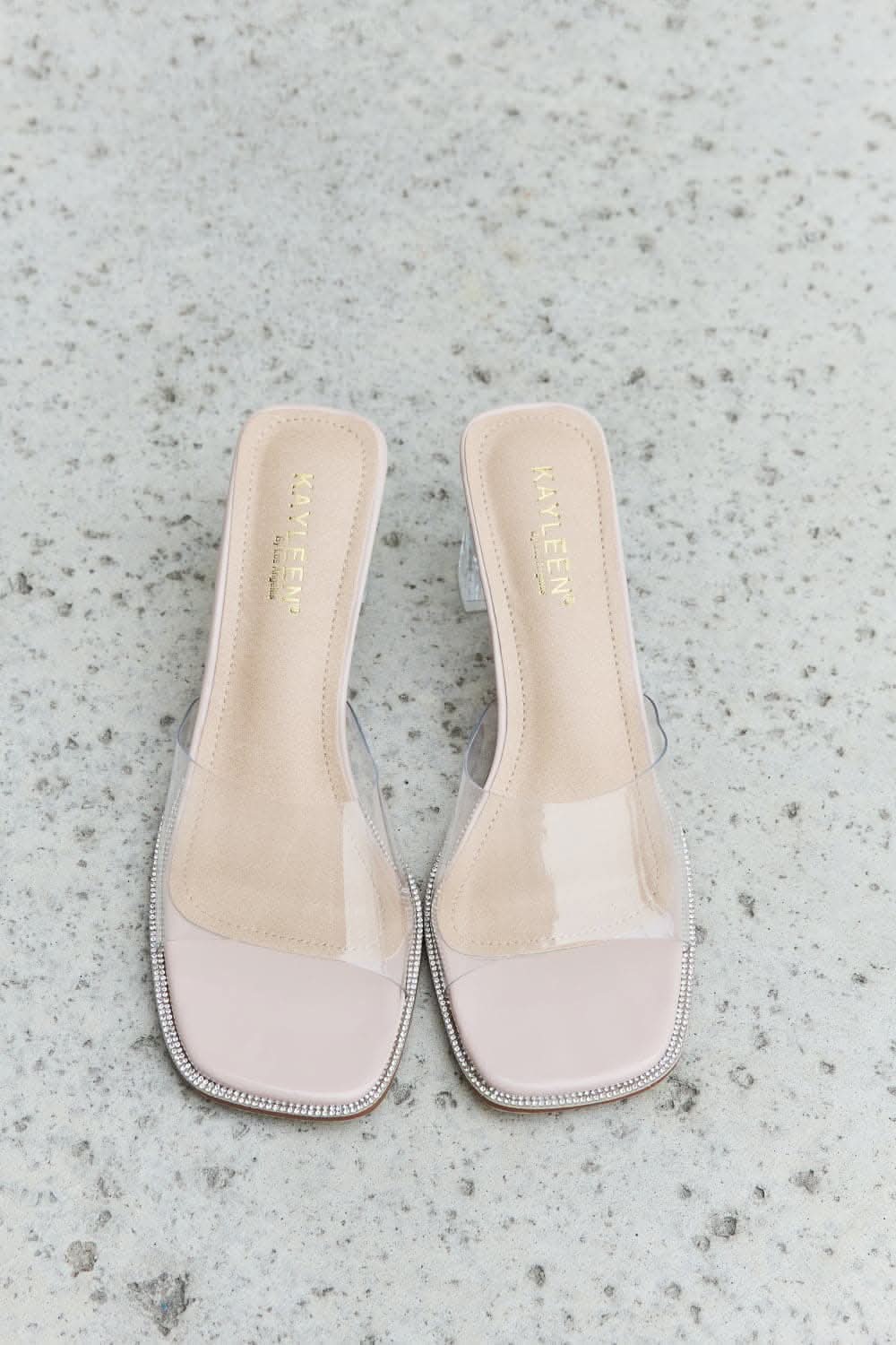 DDK Make Myself Clear Mule Block Heels - Love Salve 