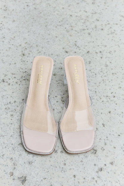 DDK Make Myself Clear Mule Block Heels - Love Salve 