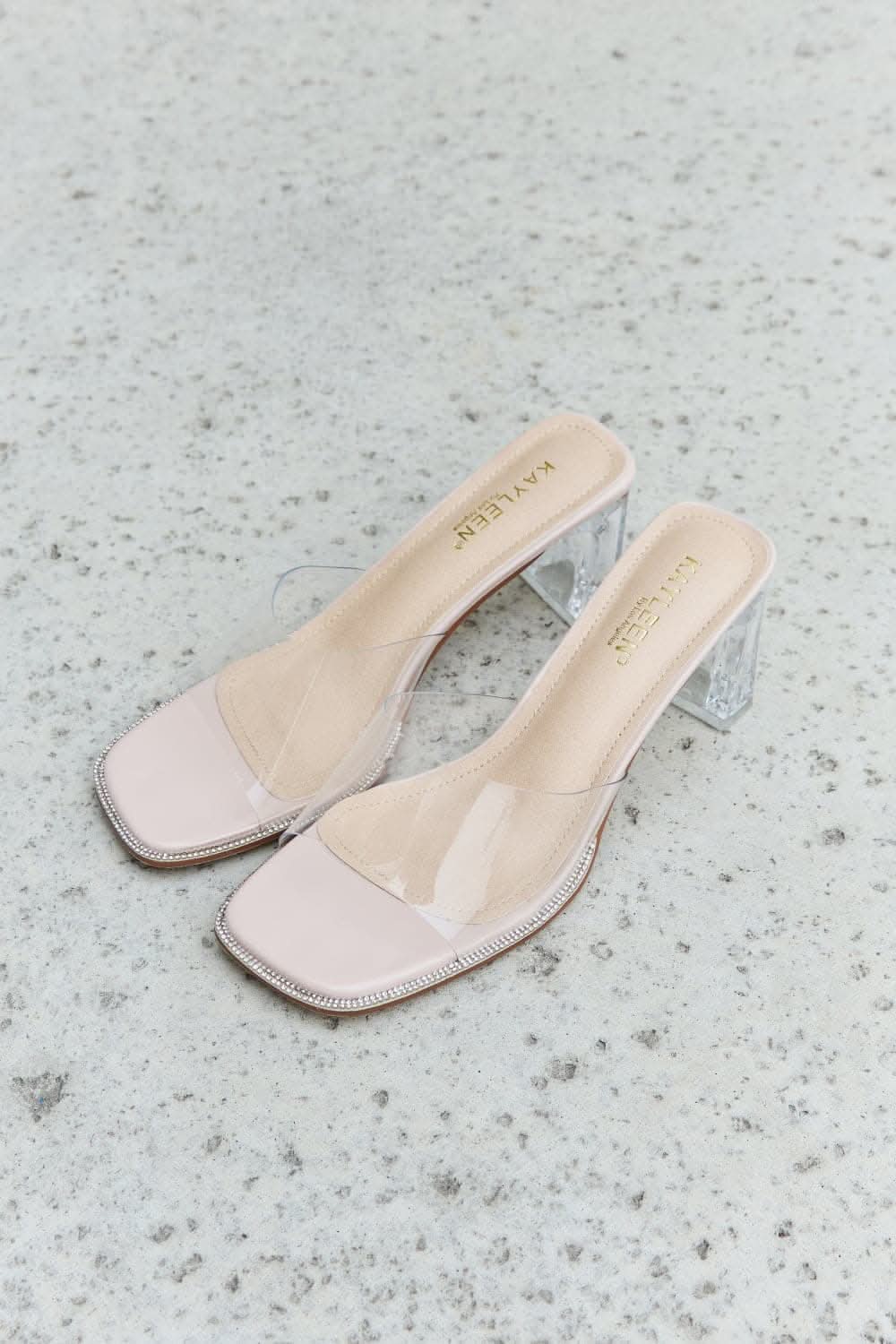 DDK Make Myself Clear Mule Block Heels - Love Salve 
