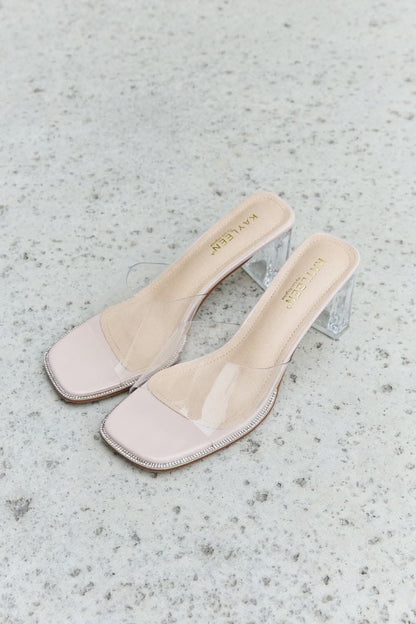 DDK Make Myself Clear Mule Block Heels - Love Salve 