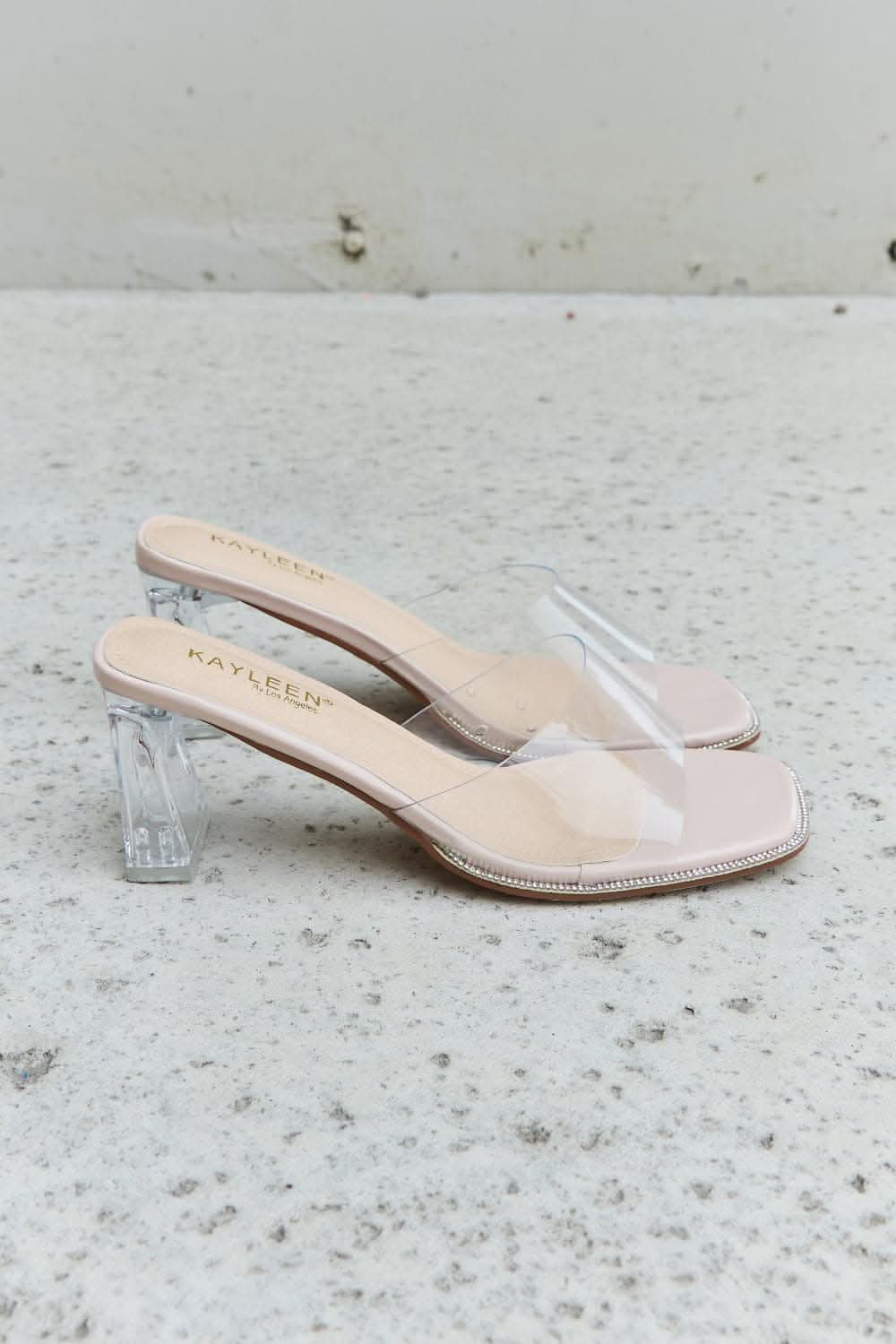 DDK Make Myself Clear Mule Block Heels - Love Salve 