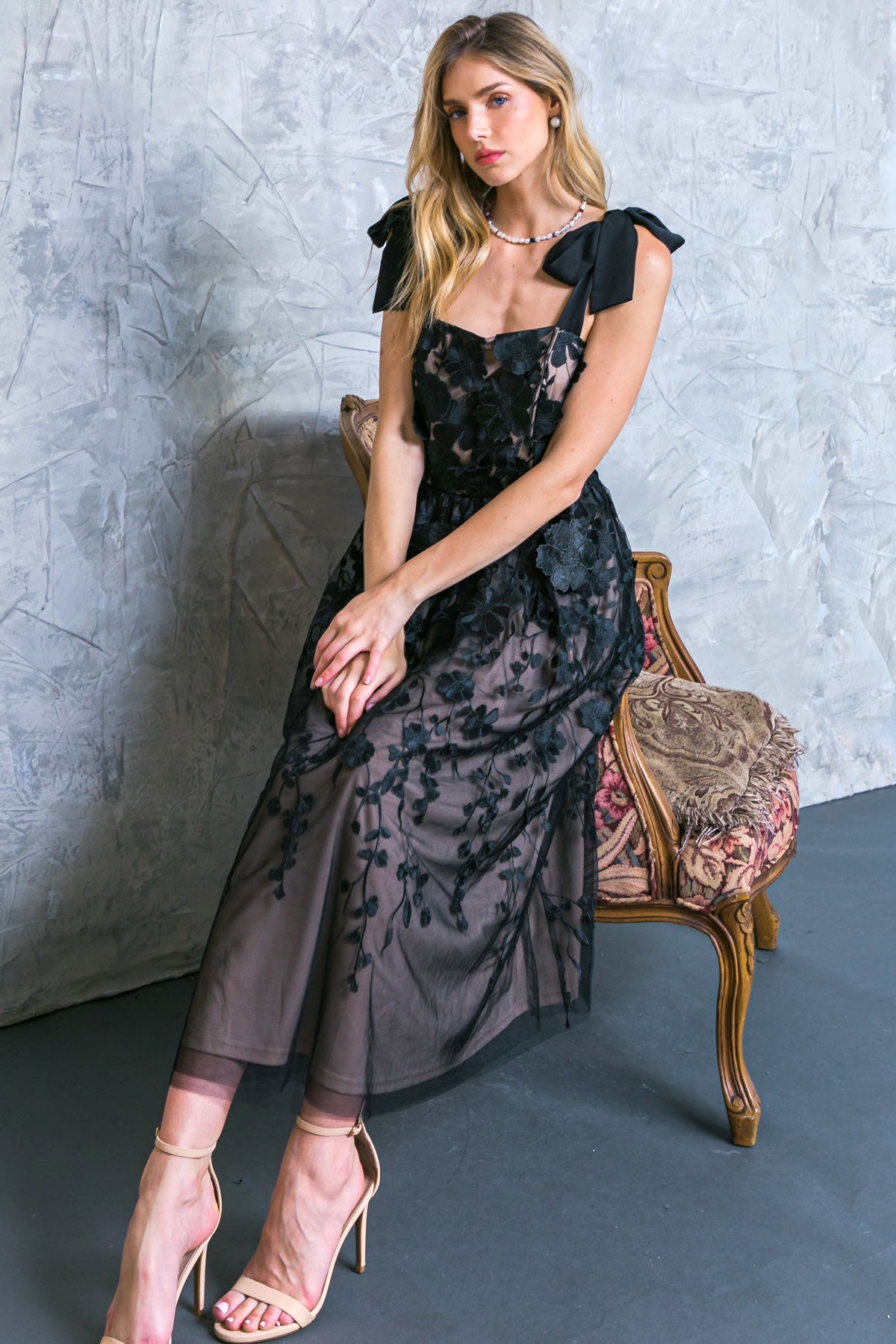DREAMING ON WOVEN MIDI DRESS 