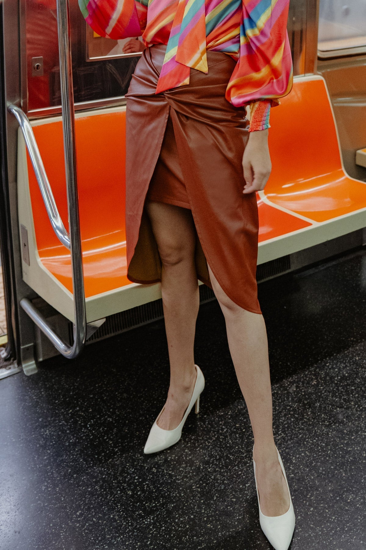 CHOOSE US LEATHER MIDI SKIRT Flying Tomato