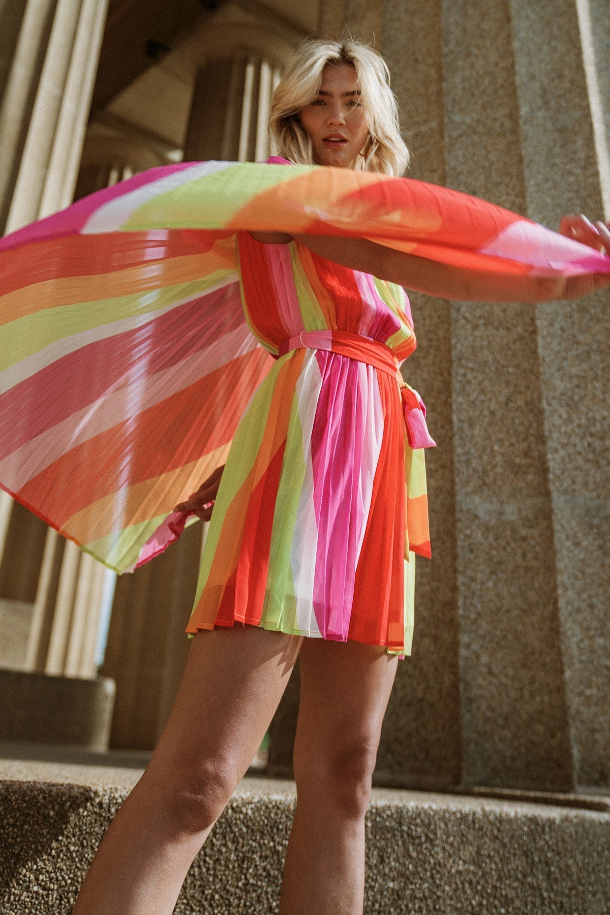 DANCE THE NIGHT WOVEN MINI DRESS Flying Tomato