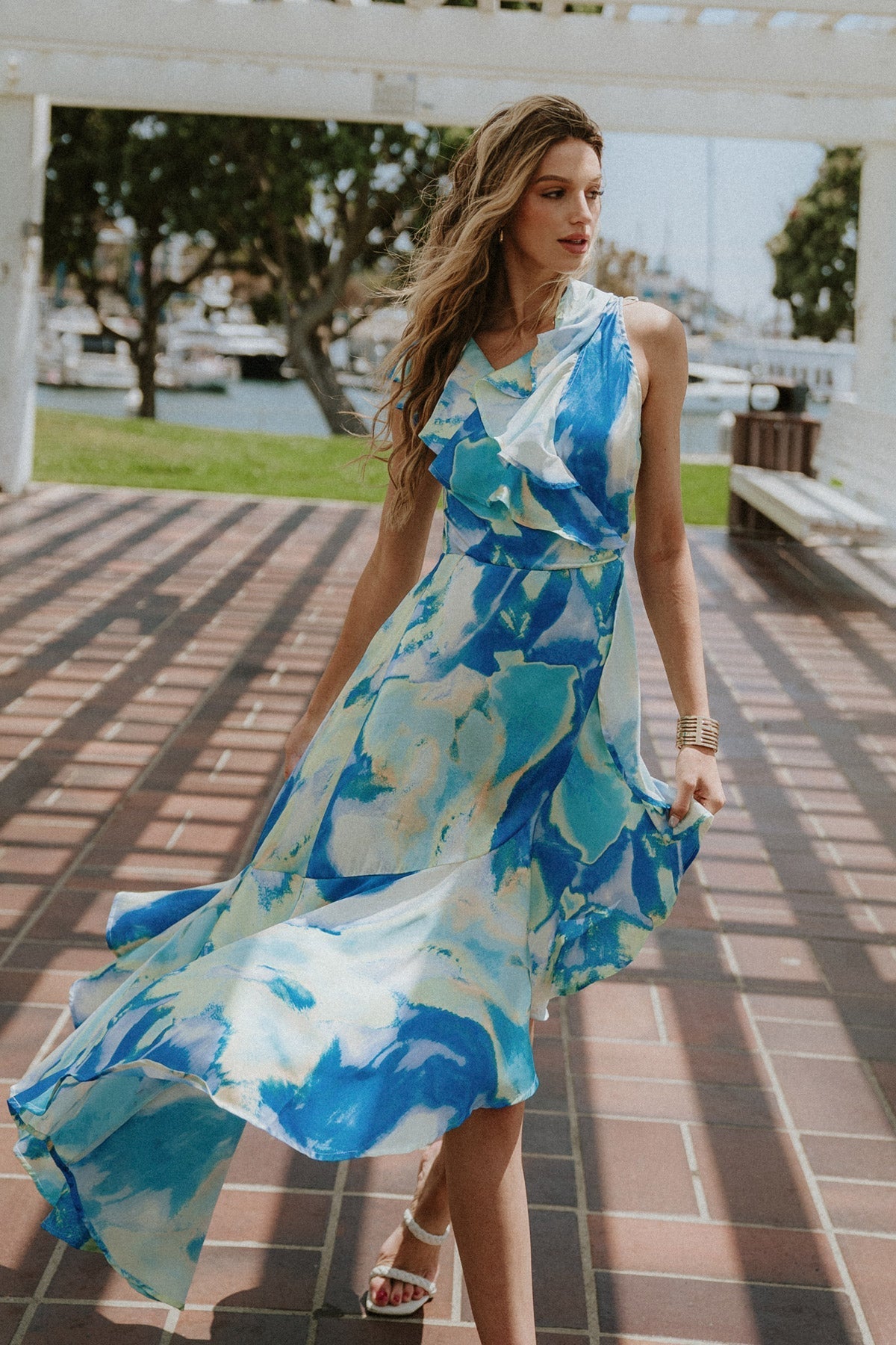 LA BEBE WOVEN SATIN MAXI DRESS Flying Tomato