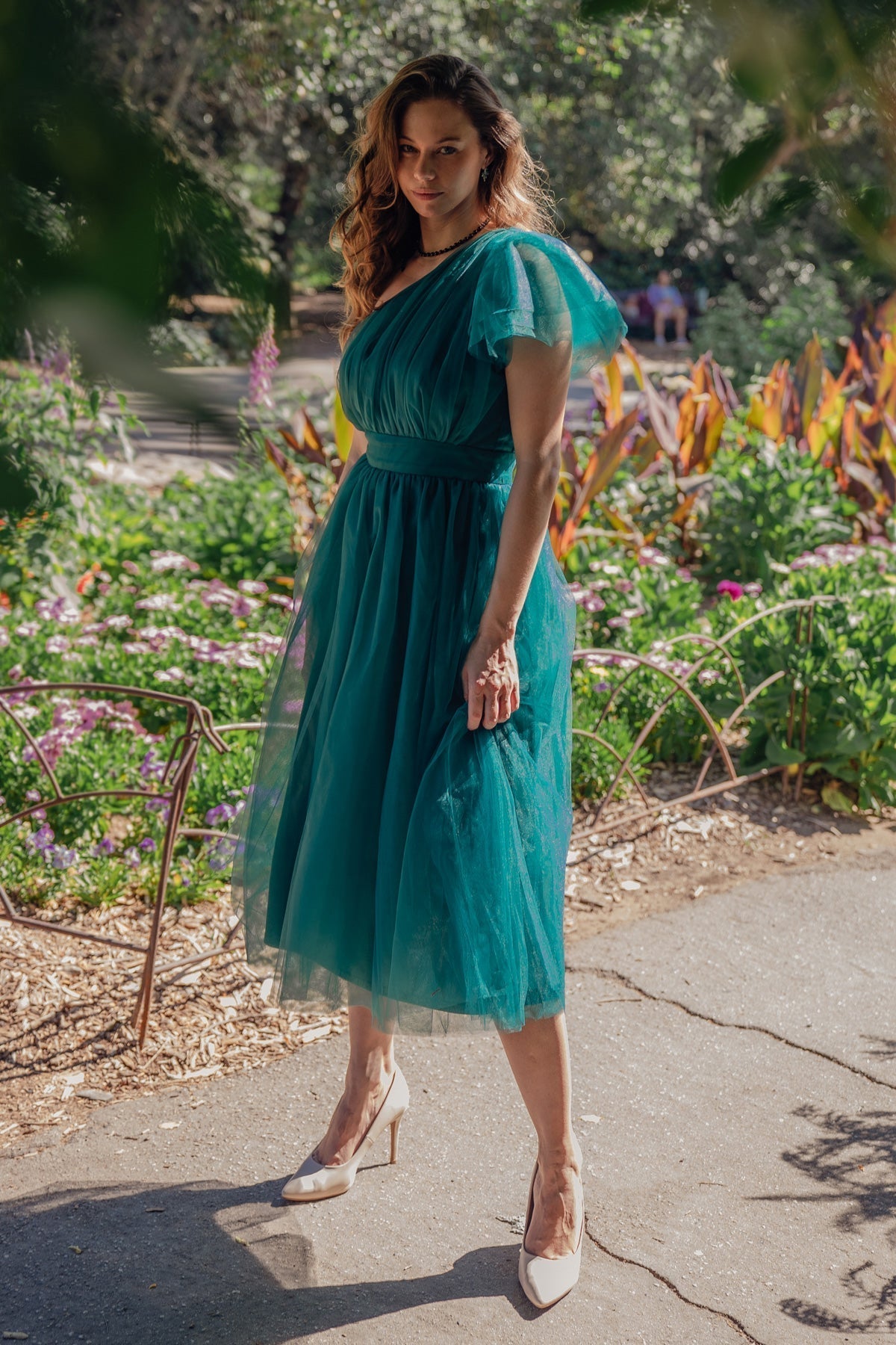 LIVELY CHARM TULLE MIDI DRESS Flying Tomato