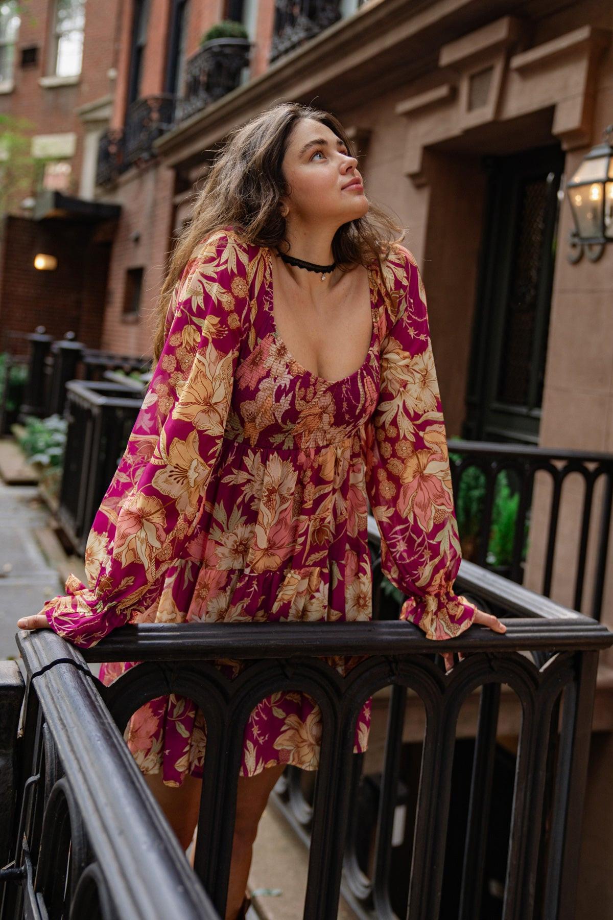 Flying Tomato Keeper of My Heart Woven Mini Dress, highlighting its flattering silhouette and comfortable, quality weave.