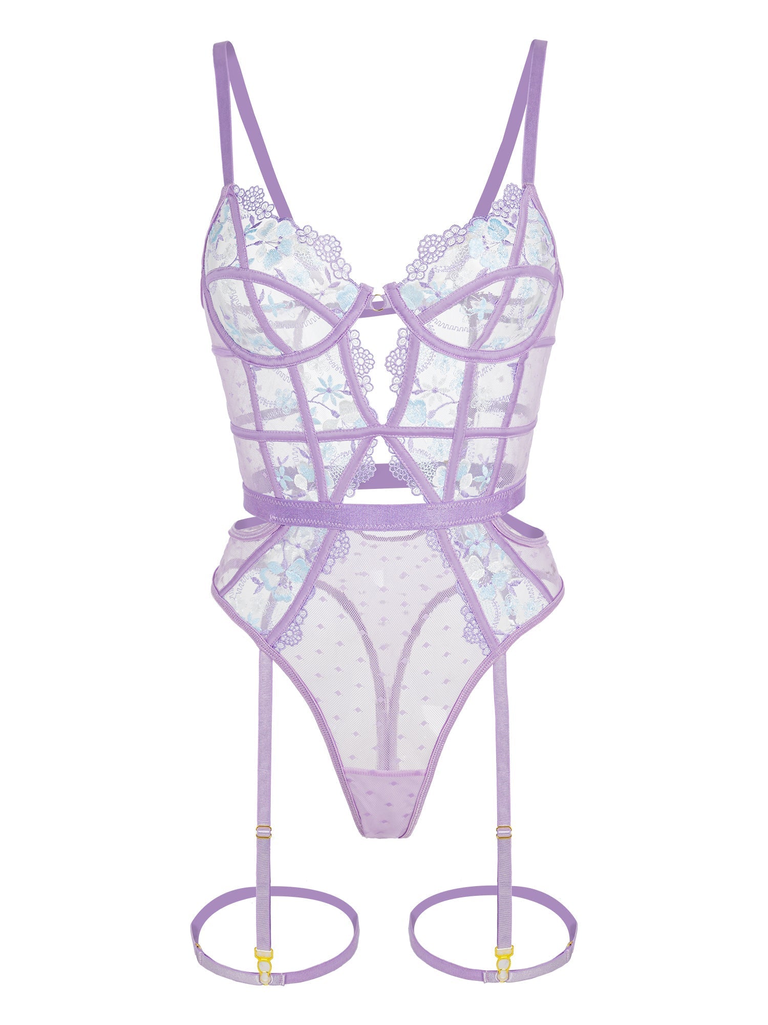 Lavender Blossom Embroidered French-inspired Bodysuit Hello.LA.Girl