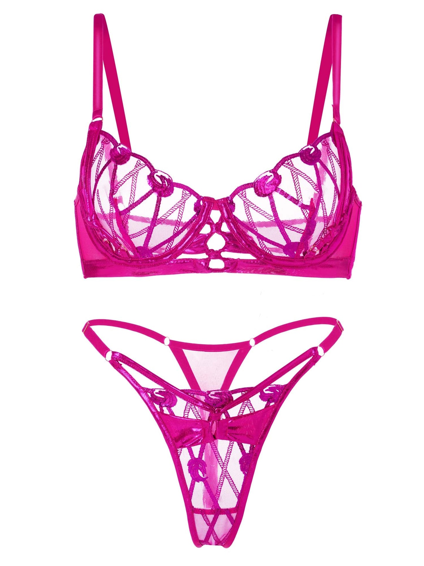 Opulent Magenta Fantasy Lingerie Set for Romantic Nights