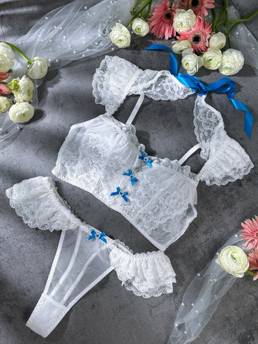 Lily Grace Lingerie Set with Ruffled Lace and Bows