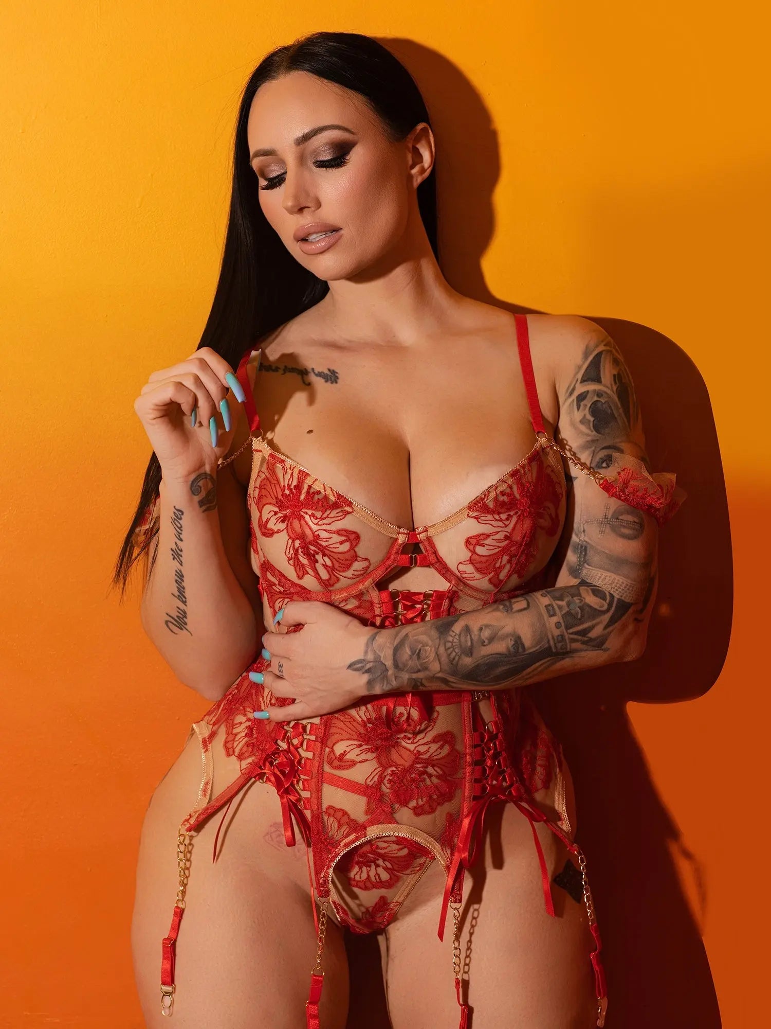 Red Ribbon Sculpting Lingerie Set Hello.LA.Girl