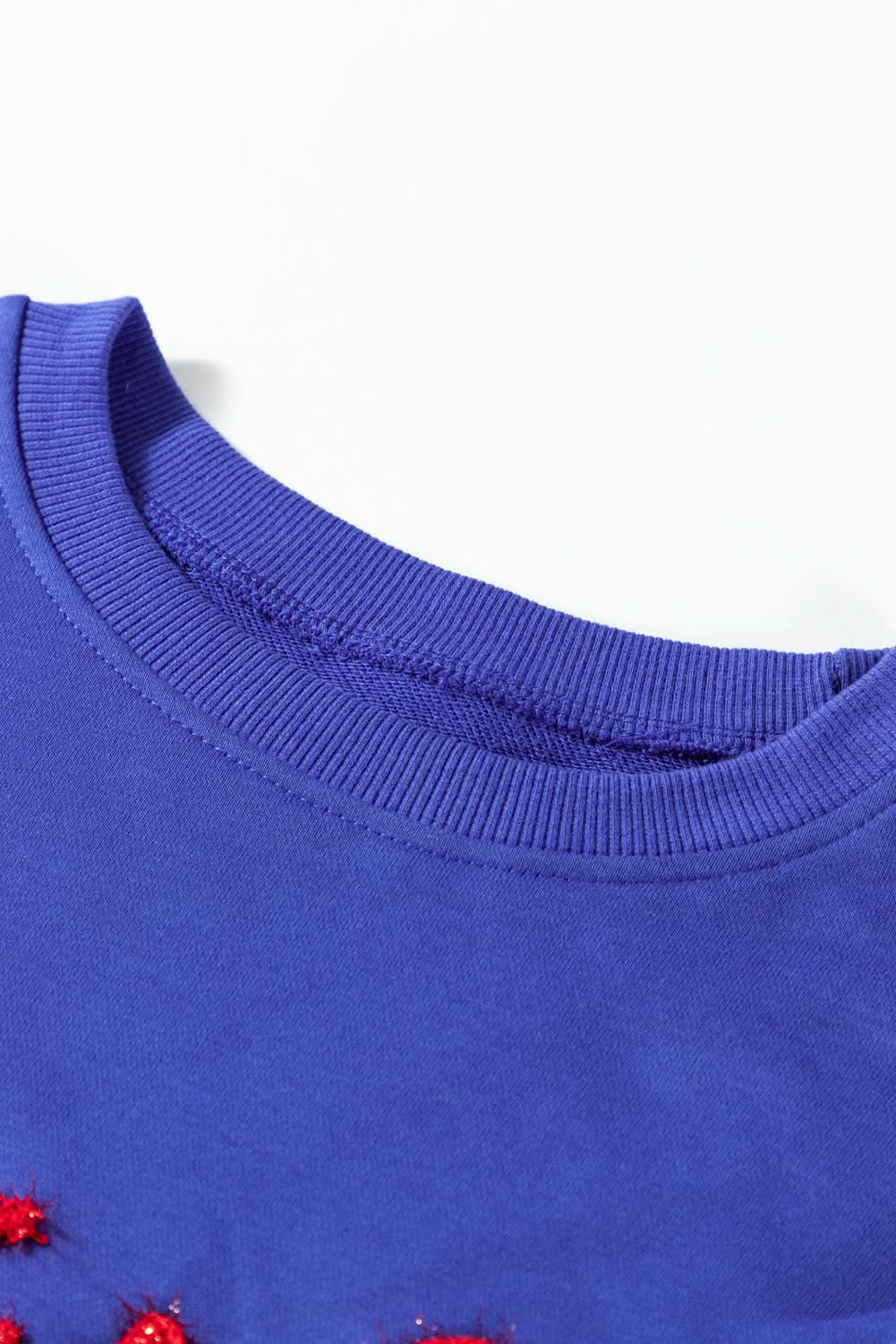 Dark Blue Tinsel Game Day Drop Shoulder Graphic Sweatshirt - Love Salve 