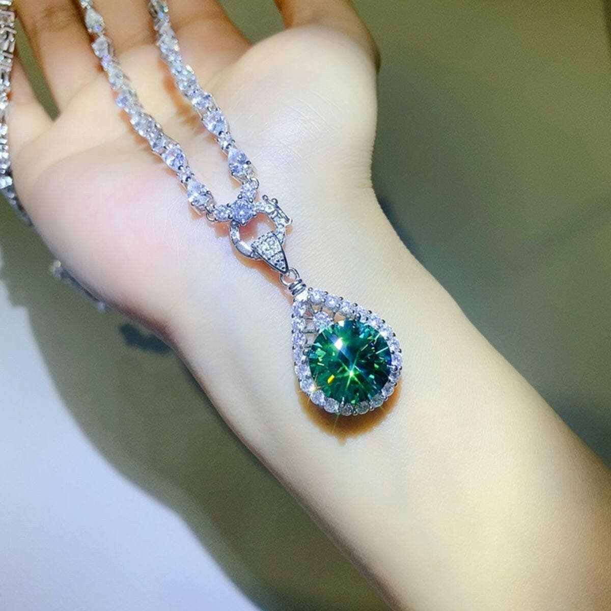 Dazzling moissanite teardrop necklace - Love Salve 