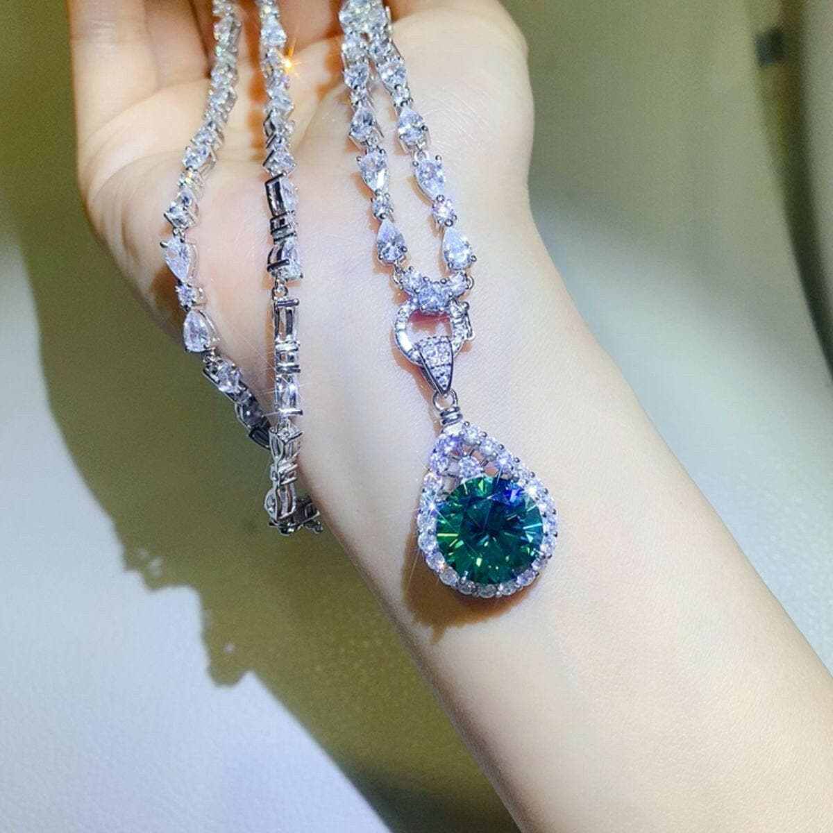 Dazzling moissanite teardrop necklace - Love Salve 