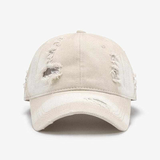 Distressed cotton cap with adjustable fit - Love Salve 