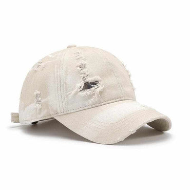 Distressed cotton cap with adjustable fit - Love Salve 