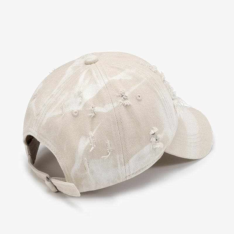 Distressed cotton cap with adjustable fit - Love Salve 