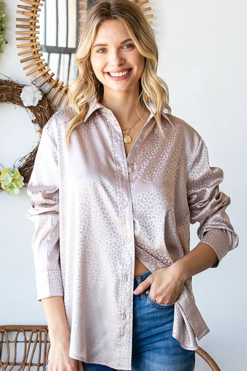 Ditsy Dot Satin Shirt - Elegant Style - Love Salve 