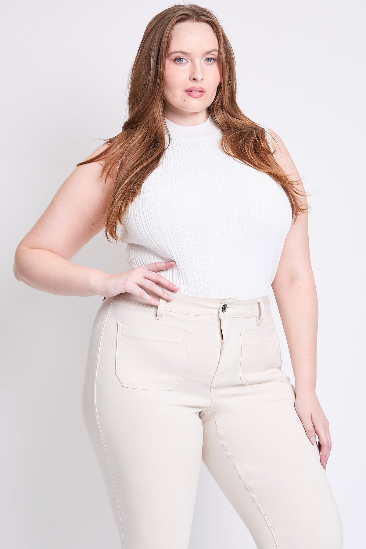 Women's Plus Hyperstretch Crop Straight  Pants YMI JEANS