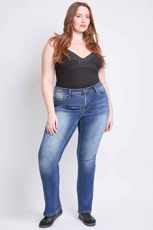 Women's Plus Mid Rise Premium Stitch Bootcut Jeans YMI JEANS