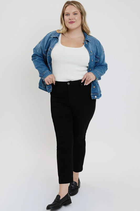 Women's Plus High Rise Hyperstretch Cropped Straight Pants YMI JEANS