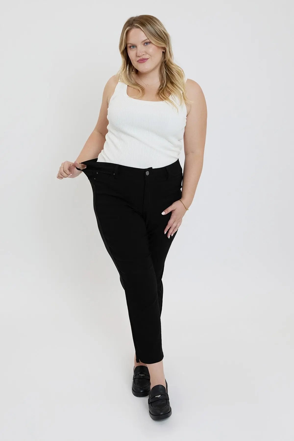 Women's Plus High Rise Hyperstretch Cropped Straight Pants - Love Salve