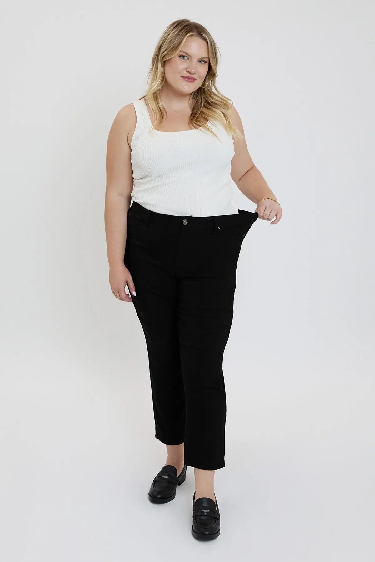 Women's Plus High Rise Hyperstretch Cropped Straight Pants - Love Salve