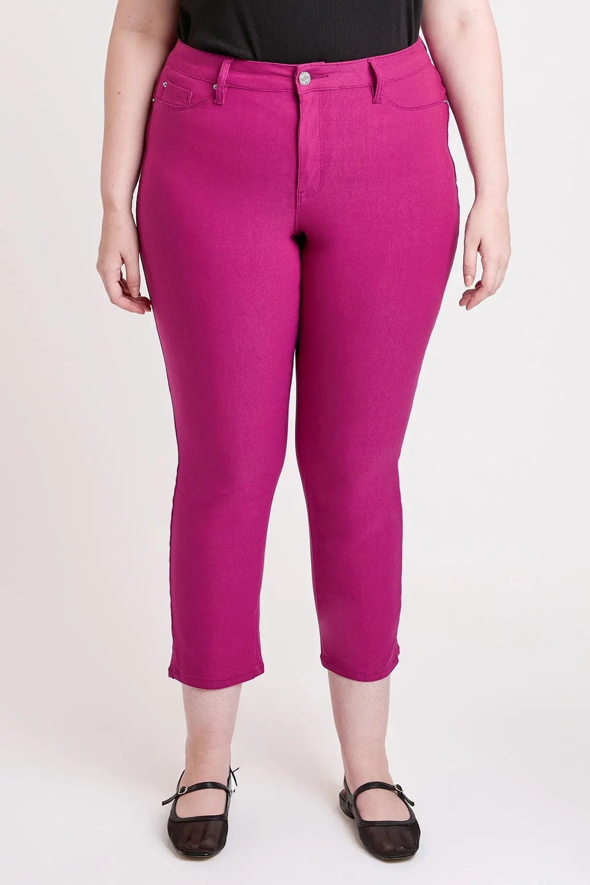 Women's Plus High Rise Hyperstretch Cropped Straight Pants YMI JEANS