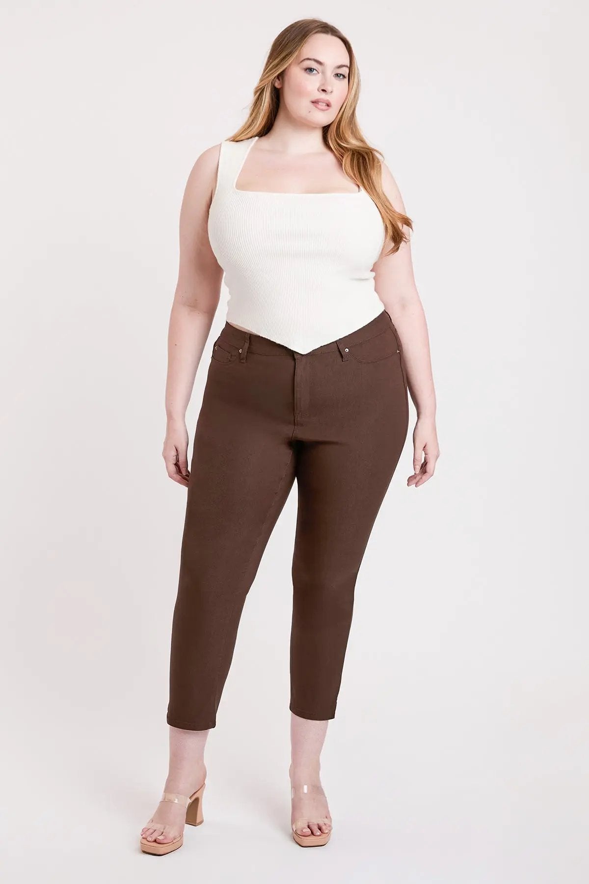Women's Plus High Rise Hyperstretch Cropped Straight Pants - Love Salve