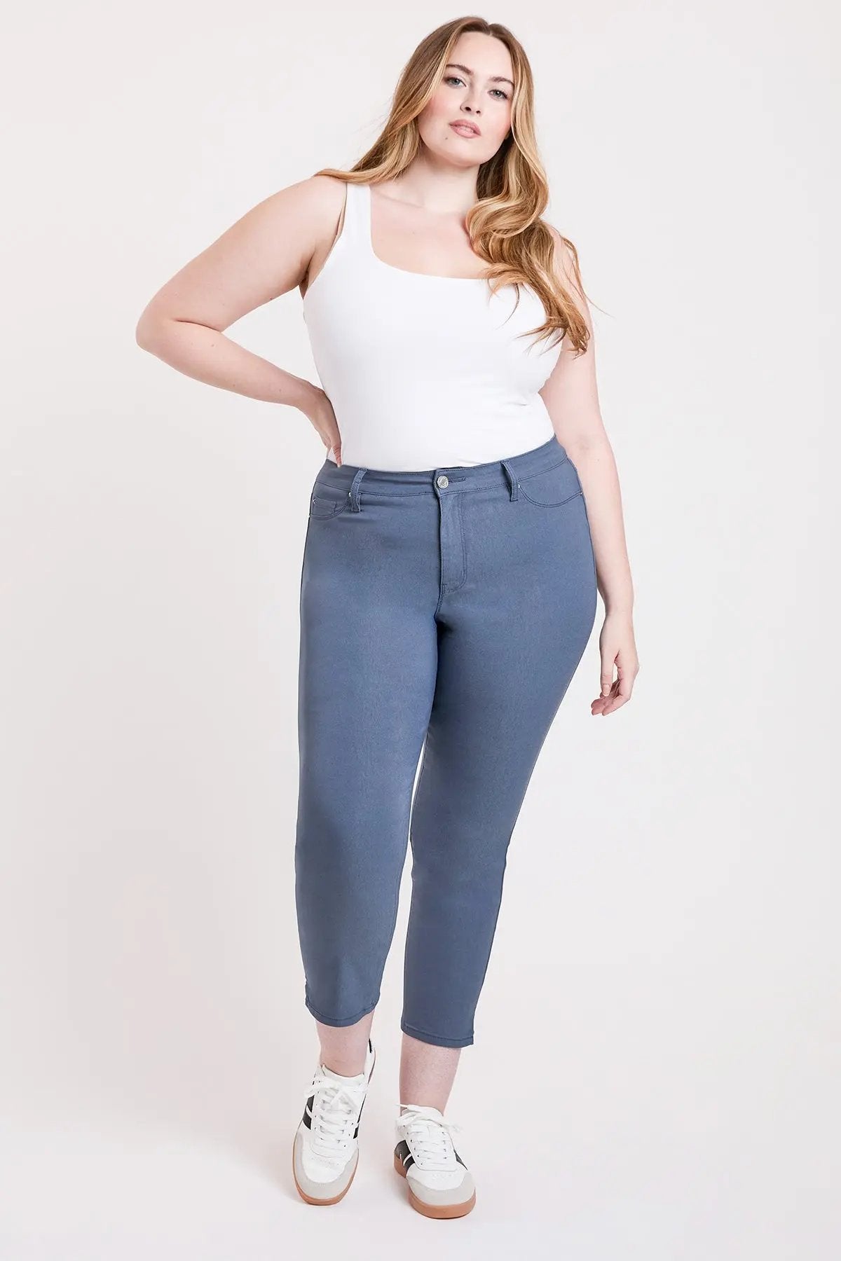 Women's Plus High Rise Hyperstretch Cropped Straight Pants YMI JEANS